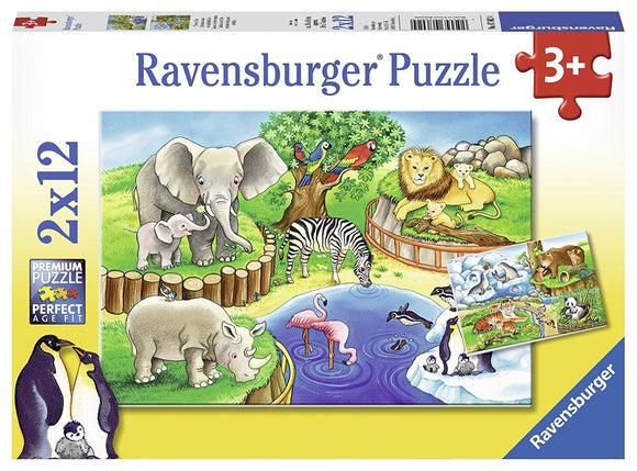 Ravensburger | Animals in the Zoo | 2 x 12 Pieces | Jigsaw Puzzle