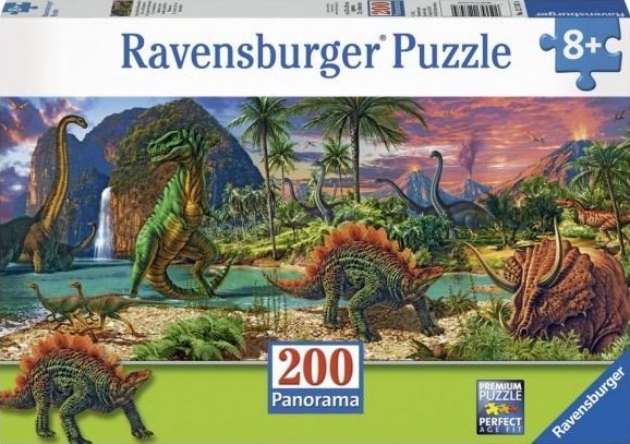 Ravensburger | In the Land of the Dinosaurs | 200 XXL Pieces | Panorama Jigsaw Puzzle