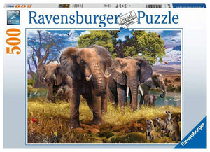 Elephant Family | Ravensburger | 500 Pieces | Jigsaw Puzzle