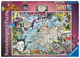 European Map - Quirky Circus | Ravensburger | 500 Pieces | Jigsaw Puzzle