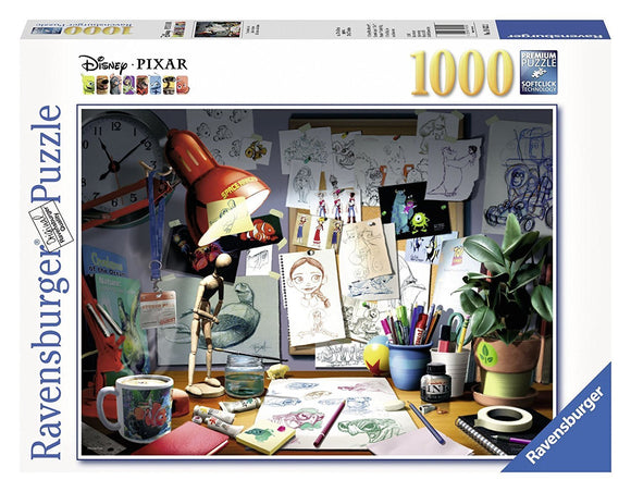 Ravensburger | The Artist’s Desk | Disney Pixar | 1000 Pieces | Jigsaw Puzzle