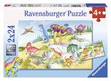 Colourful Dinosaurs | Ravensburger | 2 x 24 Pieces | Jigsaw Puzzle