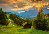 Sunset Over The Mountain Village Of Wamberg | Schmidt | 1500 Pieces | Jigsaw Puzzle