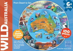 From Desert to Sea - WILD Australia | Blue Opal | 100 Pieces | Jigsaw Puzzle