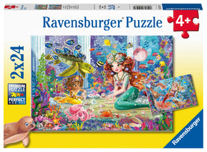 Ravensburger | Mermaid Tea Party | 2 x 24 Pieces | Jigsaw Puzzle