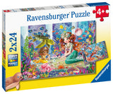 Ravensburger | Mermaid Tea Party | 2 x 24 Pieces | Jigsaw Puzzle