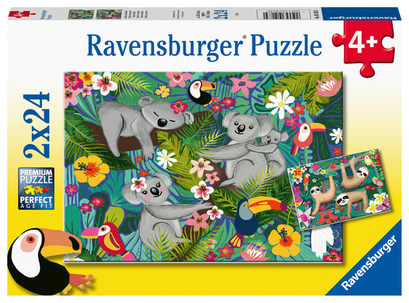 Ravensburger | Koalas and Sloths | 2 x 24 Pieces | Jigsaw Puzzle