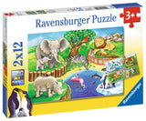 Animals in the Zoo | Ravensburger | 2 x 12 Pieces | Jigsaw Puzzle