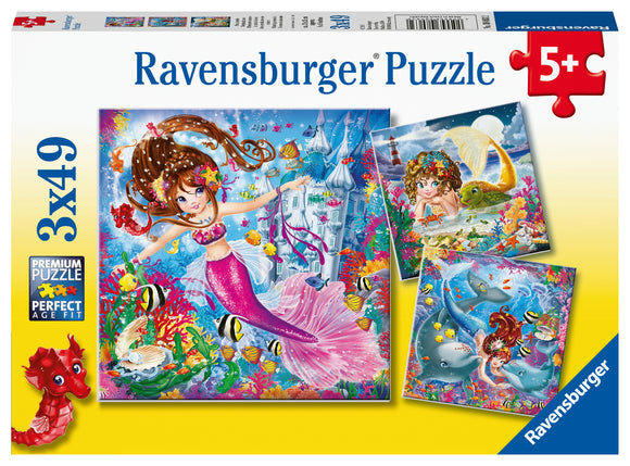 Ravensburger | Charming Mermaids | 3 X 49 Pieces | Jigsaw Puzzle