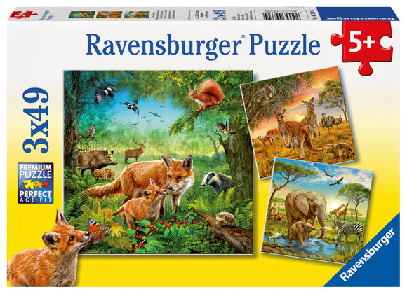 Ravensburger | Animals of the Earth | 3 X 49 Pieces | Jigsaw Puzzle