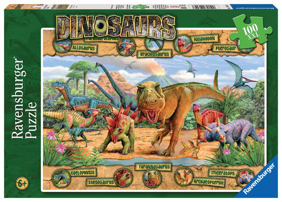 Dinosaurs | Ravensburger | 100 XXL Pieces | Jigsaw Puzzle