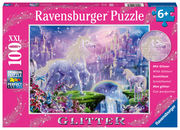 Ravensburger | Unicorn Kingdom - Glitter | 100 XXL Pieces | Jigsaw Puzzle