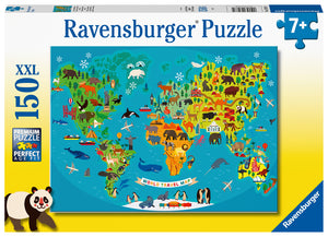 Ravensburger | Animal World Map | 150 XXL Pieces | Jigsaw Puzzle