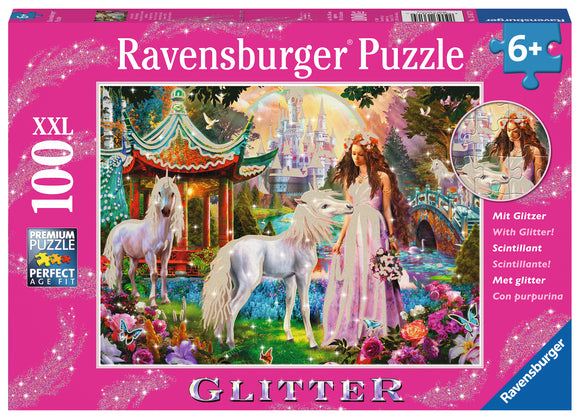 Ravensburger | Unicorn World - Glitter | 100 XXL Pieces | Jigsaw Puzzle
