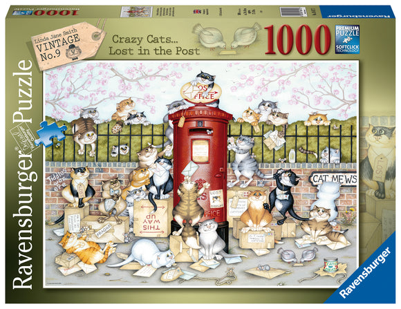 Ravensburger | Crazy Cats... Lost In The Post - Vintage No.9 | Linda Jane Smith | 1000 Pieces | Jigsaw Puzzle