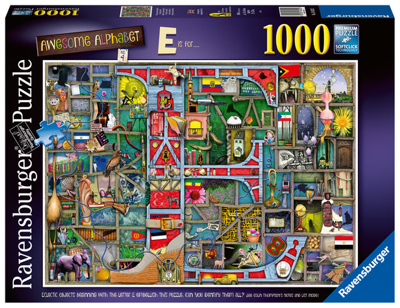 Ravensburger | E - Awesome Alphabet | Colin Thompson | 1000 Pieces | Jigsaw Puzzle