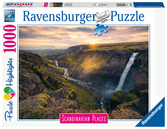 Ravensburger | Haifoss Waterfall - Iceland | Scandinavian Places | 1000 Pieces | Jigsaw Puzzle