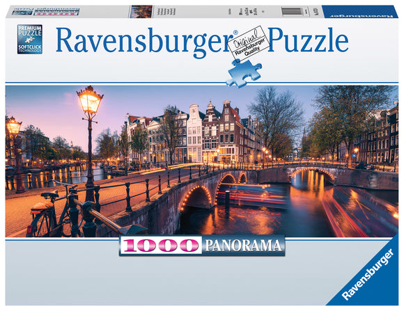 Ravensburger | Evening in Amsterdam | 1000 Pieces | Panoramic Jigsaw Puzzle