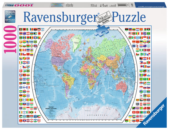 Political World Map | Ravensburger | 1000 Pieces | Jigsaw Puzzle