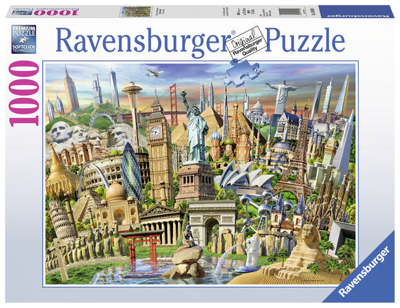 Ravensburger | World Landmarks - Adrian Chesterman | 1000 Pieces | Jigsaw Puzzle