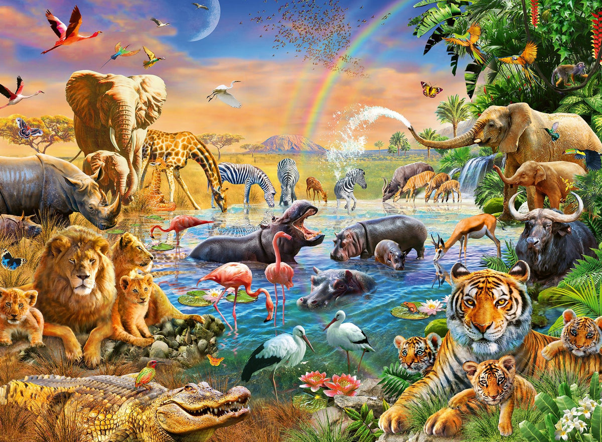 Savanna Jungle Waterhole | Ravensburger | 100 XXL Pieces | Jigsaw Puzz ...